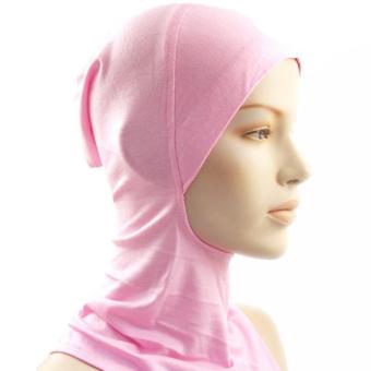Under Scarf Hat Muslim woman Hijab Islamic Head Wear Neck Cover Pink - intl  
