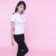 Uninamu Baju Atasan Wanita - Kaos Scuba - Blouse - Eyelet List Top - Putih  