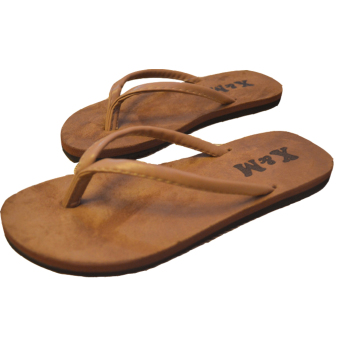 Unisex Flip Flops Sandals Flat Beach Slippers Wedge Rubber Coffee (Intl)  