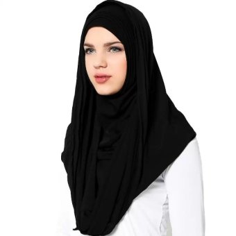 Universal Hijab Instant Arabian Hoodie (Versi Premium) - Hitam  