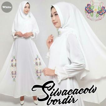 Up2Date Gamis syari Siwacacow Bordir [WHITE]  