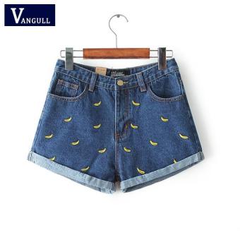 Vangull 2017 fashion shorts women denim female shorts solid blue short Jeans hole Style Free Shipping women a shorts summer(blue) - Int'l - intl  