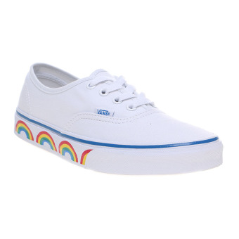 Vans Rainbow Tape Authentic Sneakers - True White/Blue  