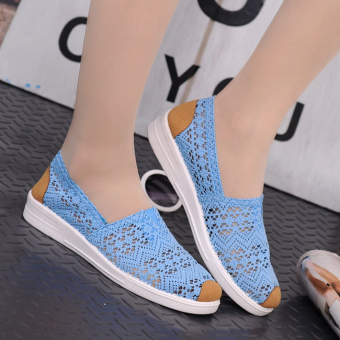 Vendoor BXW0063 Women Casual Flat Shoes Slip-ons Blue  