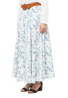 Verina Fashion - Iona Skirt - Putih Biru  