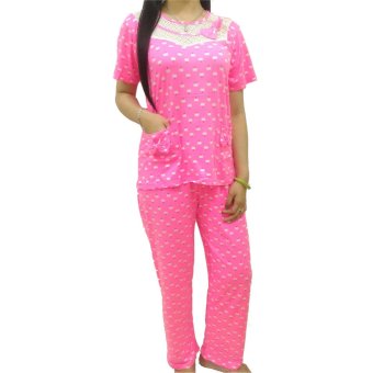 Vibelle Shop Baju Tidur Setelan SPFCP021 - Pink  