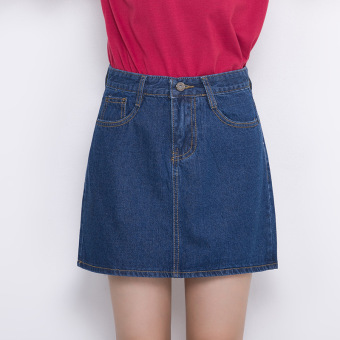 VICI Korean denim skirt A word skirt size color skirt - Intl  