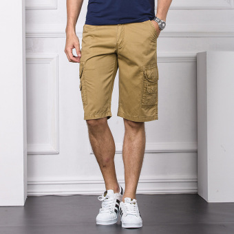 VICI New male shorts in summer straight five minutes of pants cotton slacks thin youth elastic beach pants  