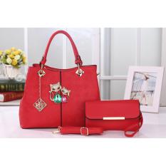 Vicria Tas Import Wanita 2in1 High Quality PU Leather Korean Elegant Bag Style Tas Branded 51.2