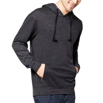 VM Jaket Polos Hoodie Korean Simple Sweater Abu Tua - 475 Dark Grey  