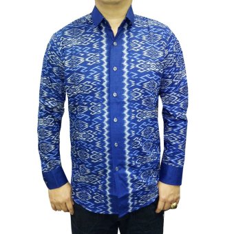 VM Kemeja Batik Modern Slimfit Panjang New Kombinasi - Biru  