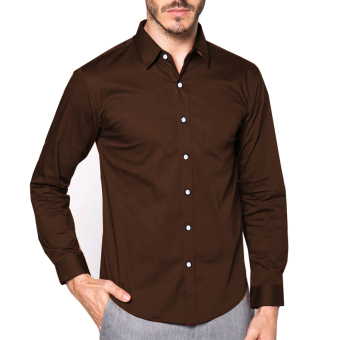 vm kemeja pria polos panjang basic slim fit coklat shirt brown lazada indonesia vm kemeja pria polos panjang basic slim fit coklat shirt brown lazada indonesia