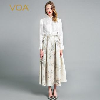 VOA 2017 Years Autumn New Silk Skirt Female Simple All-match Skirt - intl  