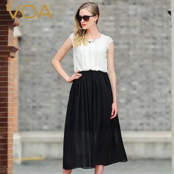 VOA Classic Black And White Bump Silk Elegant Dress A5950 - intl  