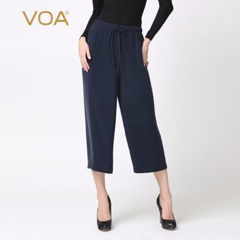 VOA Dark Blue Heavy Silk Trousers Leisure Pants - intl  