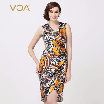 VOA Silk Satin Dress New Sexy Slim Sleeveless Sheath Dresses - intl  