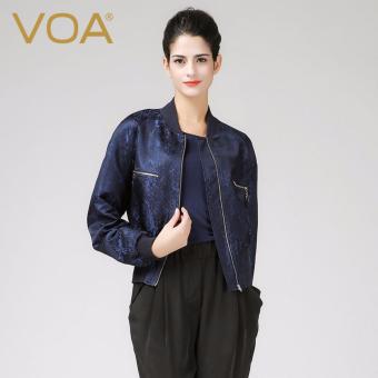 VOA Women's Cool Long Raglan Sleeve European Silk Jacket Navy Blue - intl  