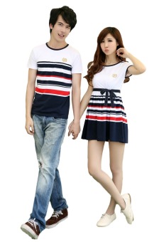 Vrichel Collection - Baju Couple Salur (Putih)  