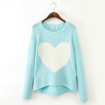 Warm Love Sweater-blue-S  
