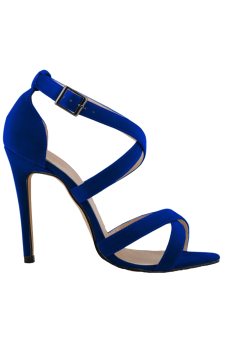 Win8Fong Party High Heels Ankle Strap Sandals (Blue)  