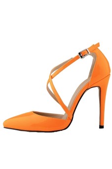 Win8Fong Party Stiletto Pointed Toe (Orange)  