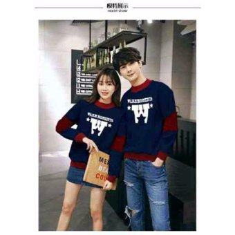 WinKin - Sweater Couple Warm -Navy Maroon  