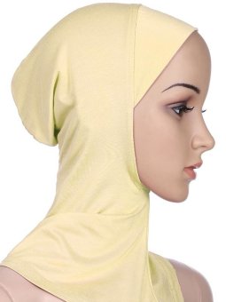Woman Full Cover Muslim Inner adjustable Hijab Cap Islamic Turban Beanies Modal Underscarf - Beige - intl  