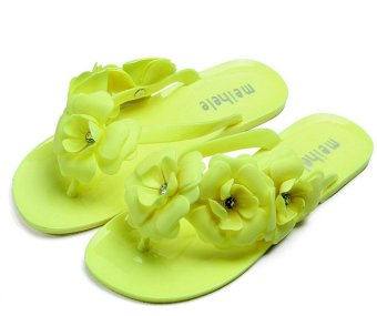 Women Camellia Sandals flip-flopsjelly slippers (yellow)  