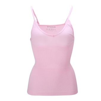 Women Casual Camisole Strap Vest V-Neck Seamless Top Tank Vest Shirt Pink - intl  