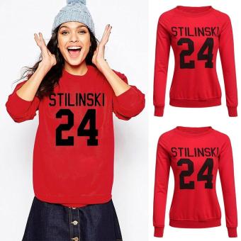 Women Fashion Casual Round Neck Raglan Long Sleeve Letter Print Sweats Pullover Sweatshirts - intl  