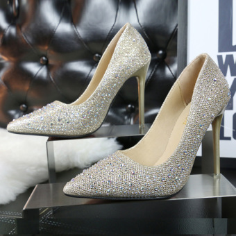 Women Fashion Wedding High Heels Office Lady Pumps Shoes (Gold) - intl  