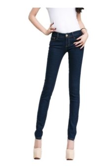 Women Fine Waist Sexy Skinny Straight Jeans (Dark Blue)(INTL)  