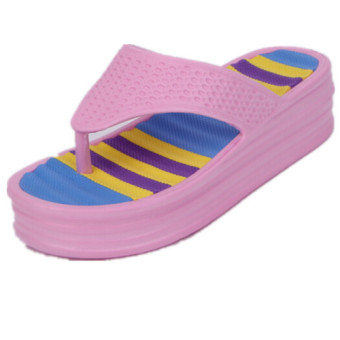 Women Flip Flops Beach Sandals Home Slippers (Pink)   
