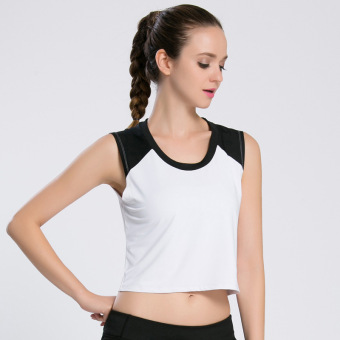Women Gym Sports Yoga Shirts Tank Tops Sleeveless Vest Fitness Running Clothes(White) - intl  