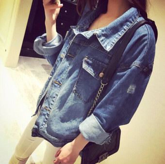 Women Harajuku bf wind students loose thin section denim jacket - intl  