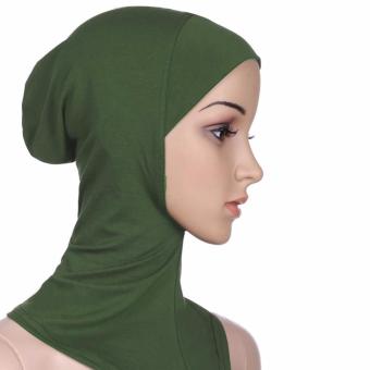 Women hijab Plain silk scarf Muslim hijab silk scarves arm green - intl  
