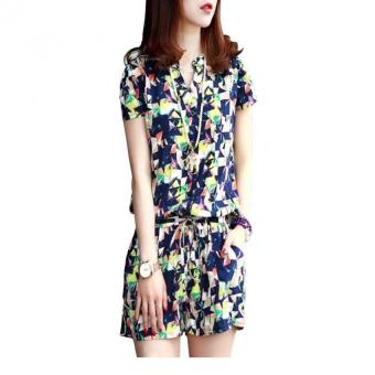 jumpsuit sleeve button tunic printed romper playsuit shorts coverall intl jumpsuit sleeve button tunic printed romper playsuit shorts coverall intl