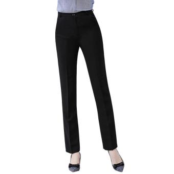 Women Ladies High Waist Suit Pant OL Business Work Straight Office Black Pant Trousers(100cm) - intl  