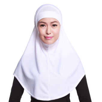 Women Muslim 2 pieces Long Full Cover Hijab Scarf - White - intl  