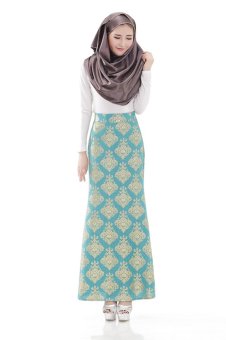 Women Muslim Wear Fibre Long Skirt Baju Kurung 2743 (Sky blue)  