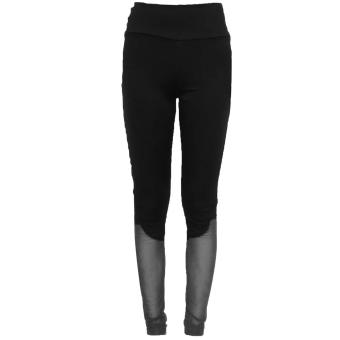 Women Patchwork Mesh Stretchy Fitness Sports Gym Leggings Pants Trousers Running YOGA Tights Casual Skinny Basic Black XL - intl  
