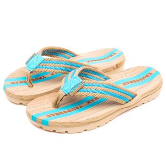 Women recreational beach non-slip slippers women's shoes sandals flip flops(navy blue) - intl  