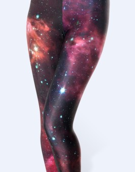 Women Sexy Fancy Pants Stretch Tight Leggings(Galaxy black and pink)  