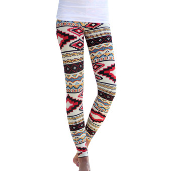 Women Stretchy Print Leggings Skinny Leggings Slim Pencil Trousers XL 2# - intl  