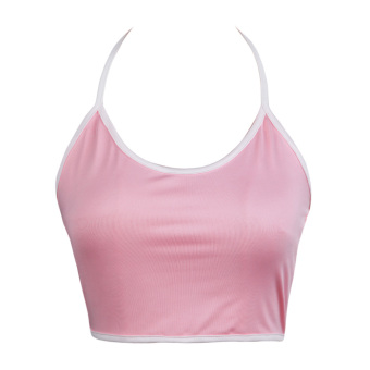 Women Summer Base Shirt Camisole Crop Top for Sport Yoga Pink L - intl  