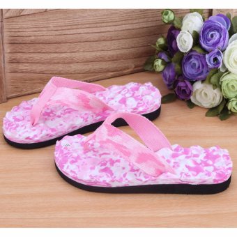 Women Summer Flip Flops Shoes Floral Printed Fashion Beach Sandals Slipper indoor & outdoor Flip-flops women's shoes Hot Sale(Pink) - intl  