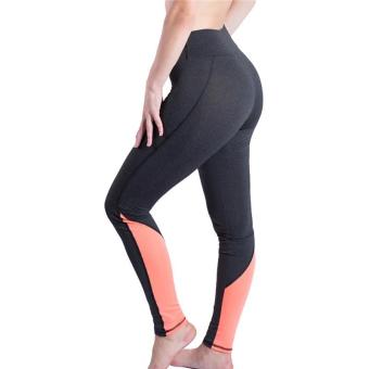 Women Yoga Leggings High Elasticity Sports Slimming Pants Workout Sport Fitness Slim Running Clothes Orange - intl  