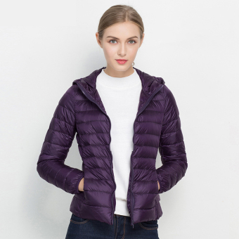 Womens 18 colors thin Wind Ladies zip Jacket Lightweight slim coat Autumn Winter Outfits  – purple  