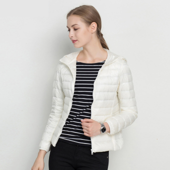 Womens 18 colors thin Wind Ladies zip Jacket Lightweight slim coat Autumn Winter Outfits  – white  