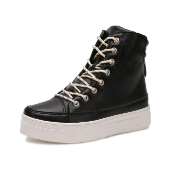 Women's Fashion Sneakers Shoes with High Cut (Black)  